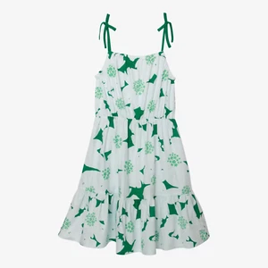 NWT Catimini Girls' Darling Green & White Floral Print Sleeveless Dress, Sz 12Y - Picture 1 of 9