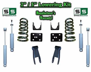 2" / 5" Lowering Drop Kit Coils Flip+SHOCKS FOR 02 - 08 Dodge Ram 1500 V6 2WD - Picture 1 of 1