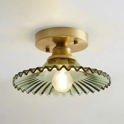 Semi Flush Mount Ceiling Lighting Classic Chandelier Glass Single Light Fixture