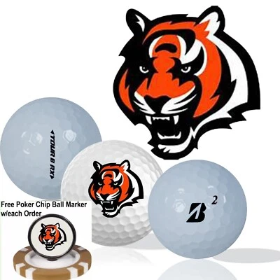 NFL Cincinnati Bengals • Мячи для гольфа упаковка 12 шт. • Bridgestone Tour B RX • Отремонтированные - Изображение 1 из 3