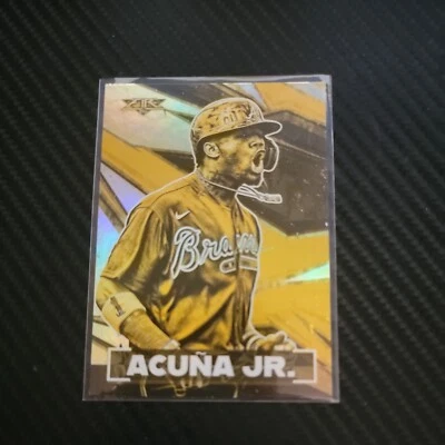 2021 Topps Fire - Gold Minted #100 Ronald Acuña Jr. - Image 1 of 2