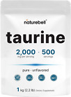 Naturebell Pure Taurine Powder, 2.2LBS(1KG), 2000Mg per Serving| L-Taurine Suppl