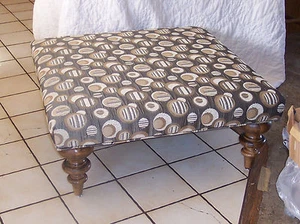 Retro Print Ottoman / Coffee Table / Foot Stool  (FS-108)  (CT253) - Picture 1 of 2