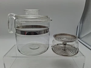 VTG Pyrex 7754 4-Cup Flameware Glass Coffee Percolator-Stainless Steel- - Picture 1 of 8
