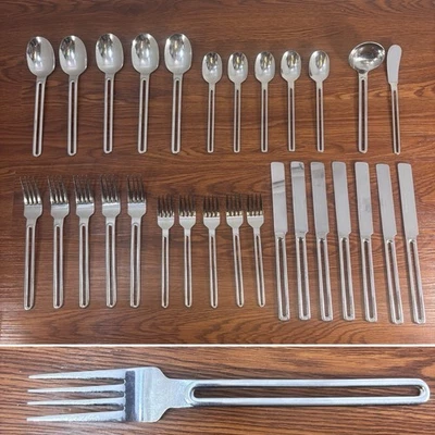 The Cellar Japan DUKE Flatware 29 X Pcs  CLF8 Stainless - Loop Post Modern - Image 1 of 4