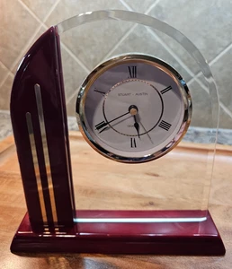 Reloj de Escritorio Stuart Austin Cuarzo Palisandro Arqueado Estilo Art Deco Apreciación Regalo - Imagen 1 de 5
