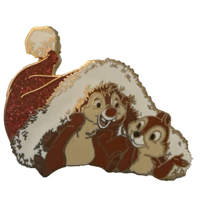 2006 Authentic Disney Trading Pin Christmas Santa Hat Chip & Dale - Image 1 of 4