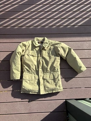 Vtg 1970s 80s Eddie Bauer Down Puffer Gore Tex Tan Jacket Size Large - Image 1 of 4
