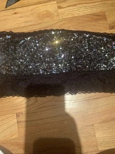 Victorias Secret PINK Lace Tube Bandeau Bralette Sequins Shimmer Large NWT - Picture 1 of 8