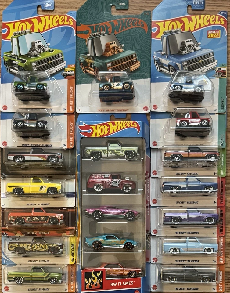 Hot Wheels - 1983 Silverado Lot Of 16 - 20 Cars Total - Image 1 of 1