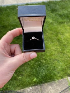 14k White Gold 0.5ct Solitaire Engagement Ring - Size M and a half - Picture 1 of 6