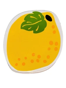 Set of 7 Lemon Shaped Melamine Plates Retro Fruit Summer Kitchen - Picture 1 of 4