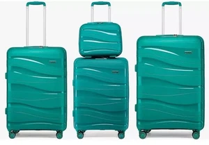 KONO Set 4 Teilig Koffer Kofferset XL-L-M-Handgepäck Türkis - Bild 1 von 7