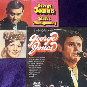 2x NM Lot  GEORGE JONES The Best of & GEORGE JONES & MELBA MONTGOMERY 2LP - Picture 1 of 3