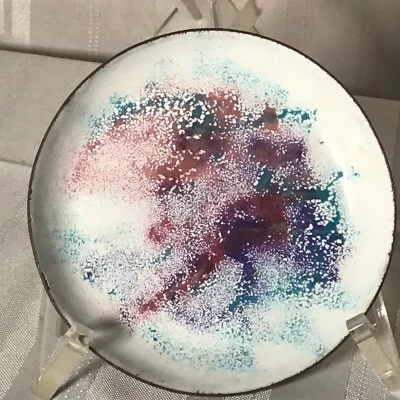 "Plato de cobre esmaltado de 4,5"" MCM circa 1950/1960" Foto 1 de 3