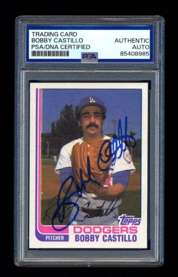 BOBBY CASTILLO SIGNED 1982 TOPPS PSA/DNA AUTOGRAPHED LOS ANGELES DODGERS - Image 1 of 2