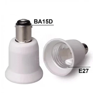 New BA15D To E27 Edison Screw Light Bulb Adaptor Lamp Socket Converter Holder US - Picture 1 of 7