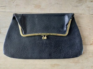 Clutch, Handtasche 1950er Jahre, Leder, original Vintage - Bild 1 von 13