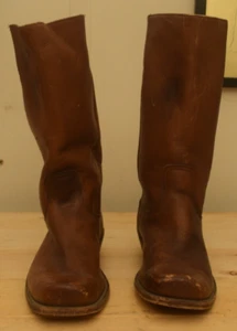 Bottes homme Frye Campus 2278 13B cuir marron bout rond genou haut à enfiler - Photo 1/9