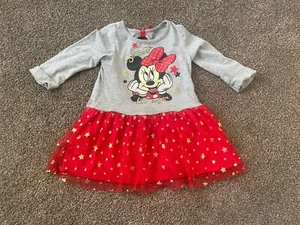DISNEY’S GIRL’S RED/GRAY MINNIE MOUSE DRESS TOP SHIRT SIZE 6 - Picture 1 of 1
