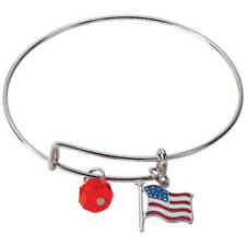 Patriotic Adjustable Charm Bracelet, Silver