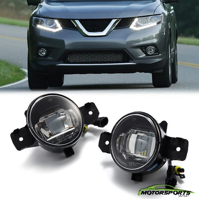 Luces antiniebla LED cromadas lente transparente Fit 05-20 Nissan Altima Rogue Máxima Sentra Foto 1 de 4