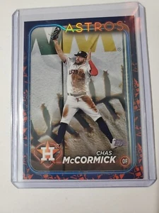 2024 Chas McCormick Topps Team Logo Parallel HOUSTON ASTROS SSP - Picture 1 of 2