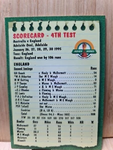 SCORECARD 4th TEST🏆1994/95 #55 Futera ELITE Cricket Card🏆 - Picture 1 of 2