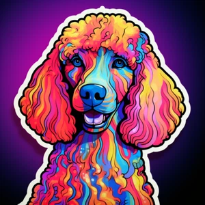 Pudel Autoaufkleber 9x9 cm Elegantes Hundefigur Design Vinyl Sticker - Picture 1 of 1
