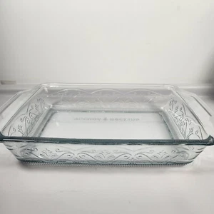 "Cazuela para hornear Anchor Hocking de vidrio de 3 cuartos 9"" X 13"" patrón de desplazamiento" - Imagen 1 de 9