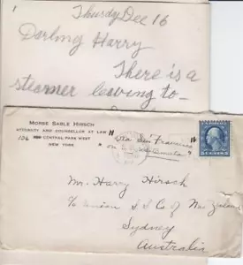 1920, New York to Sydney, Australia, See Remark (18304) - Picture 1 of 1