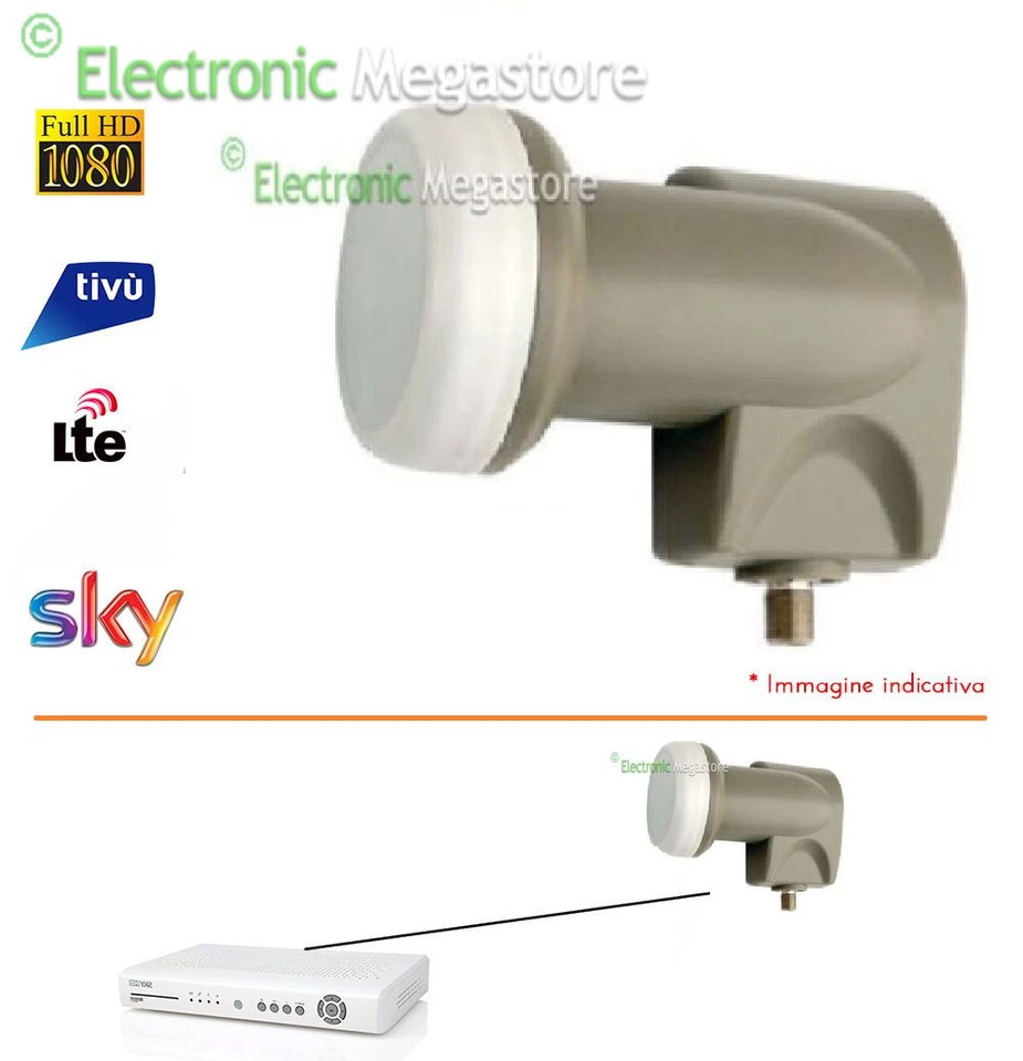 EMMEESSE CONVERTITORE ILLUMINATORE LNB UNIVERSALE 1 USCITA LNB010 LTE FREE