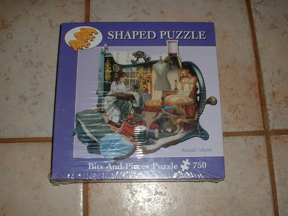 Bits & Pieces Shaped Jigsaw Puzzle A Stitch In Time 750 Piece NEW Sealed - Image 1 of 1
