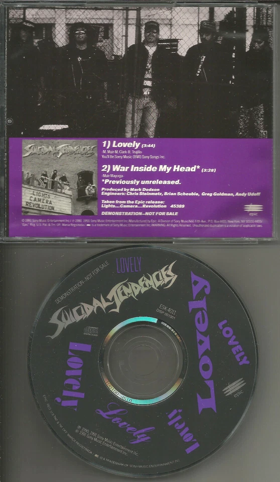 SUICIDAL TENDENCIES Lovely w/ UNRELEASED PROMO DJ CD single Infectious Grooves  - Image 1 of 1