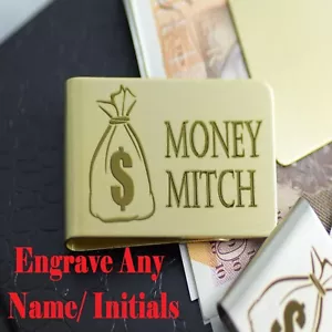 Money Clip Personalised Engraved wallet christmas gift boyfriend dad son clip uk - Picture 1 of 6