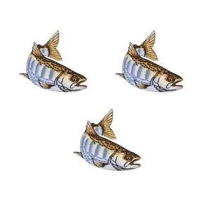 Trout Patches (3-Pack) Fish Embroidered Iron On Patch Appliques - Picture 1 of 3