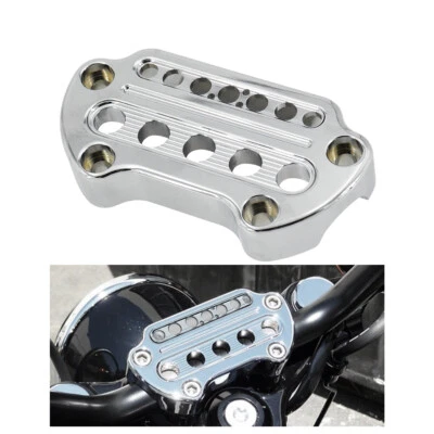 Chrome Indicator Handlebar Riser Top Clamp Cover Fits For Harley Sportster Dyna - Image 1 of 4