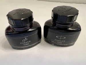 Parker Quink Black 57 ml Bottled Fountain Pens Ink Well Refill - 2 bottle lot - Picture 1 of 11