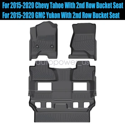 Fits 2015 2016 2017 2018 2019 2020 Chevy Tahoe GMC Yukon TPE Floor Mats Liners - Изображение 1 из 4
