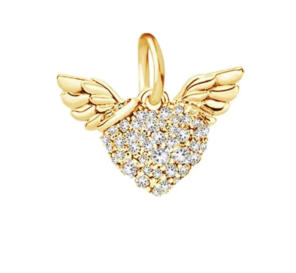 Charms Anhänger Silber 925 für Pandora Armband Herz Liebe Family Freunde Gold 51 - Bild 1 von 1