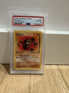Pokemon Card 1st Edition Geodude 47/62 Fossil Set PSA 10 WOTC 1999 Vintage - Picture 1 of 2