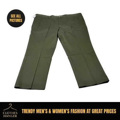 NWT Dockers Stain Defender Khaki Pants Mens 52x30 Green Flat Front No Wrinkles - Image 1 of 4
