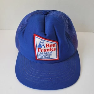 Vintage Ben Franks Baseball Cap Trucker Mütze Snapback Blau Hot Dogs RAR - Bild 1 von 8