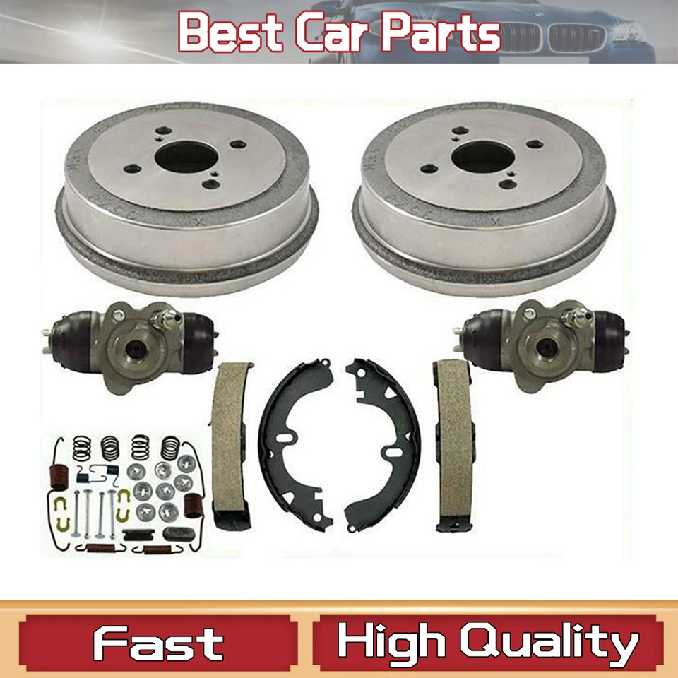 Rear Brake Drums Shoes Spring Kit Wheel Cylinder For Corolla 94-02 Non-ABS - Image 1 of 4