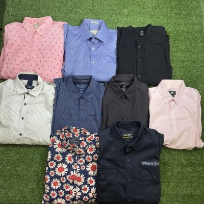 Men’s Dress Shirt Button Down Lot 9 Piece Size Medium Guess Scotch Zara H&M - Image 1 of 4