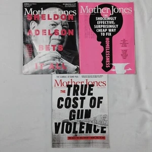 Lot of 3 Mother Jones Magazines 2015-16 Homelessness Sheldon Adelson Journalism - Picture 1 of 6