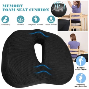 Memory Foam Car Seat Cushion Driving Booster Coccyx Pain Relief Office Chair Pad - Picture 1 of 12