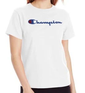 Champion Classic Script Short Sleeve T-shirt Women's XS S White GT18HY08113 - Picture 1 of 2