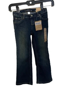 Lands' End Girls sz 4 Adj. Waist Boot Leg Jeans New Vintage Wash - Picture 1 of 4
