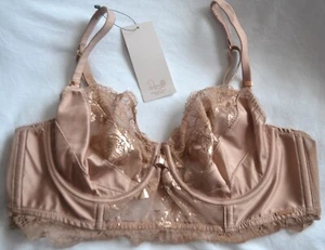 M&S ROSIE EMBROIDERED WIRED LONGLINE BALCONY BRA SIZE 34A GOLDEN ROSE - BNWT - Picture 1 of 3